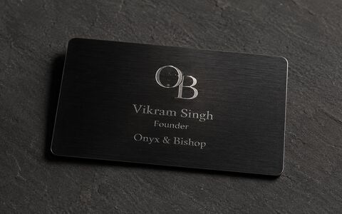 Premium metal NFC card close-up
