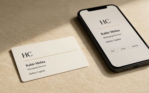 NFC business card handover scene